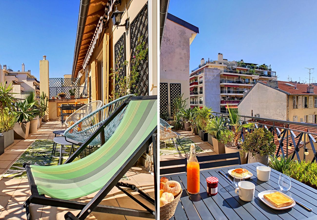 Apartment in Nice - N&J - SUNNY TERRACE - Close sea - Top Floor