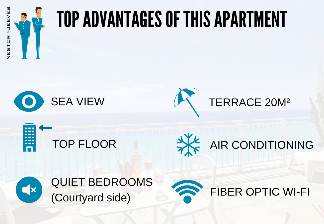 Apartment in Nice - N&J - PARADISE PROMENADE - Terrace 20m² with sea view - Top floor