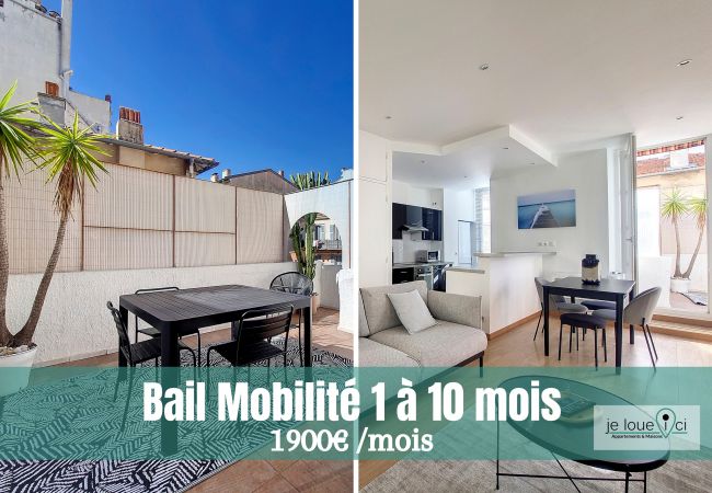  in Nice - DREAMY TERRACE MOBILITY LEASE FROM 1 TO 10 MONTHS