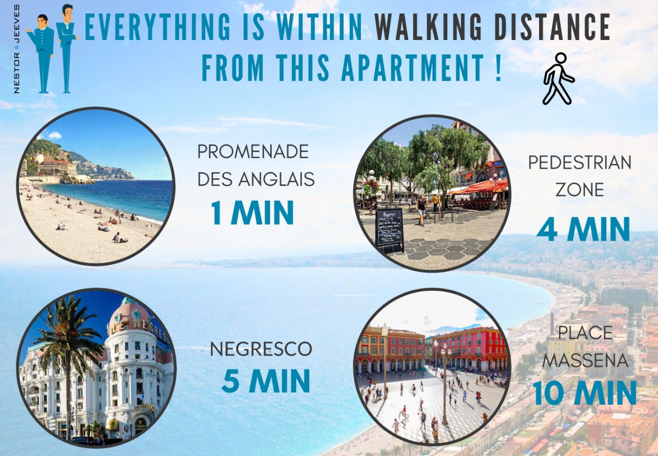 Apartment in Nice - New! N&J - LADY BLUE - By sea - Terrace