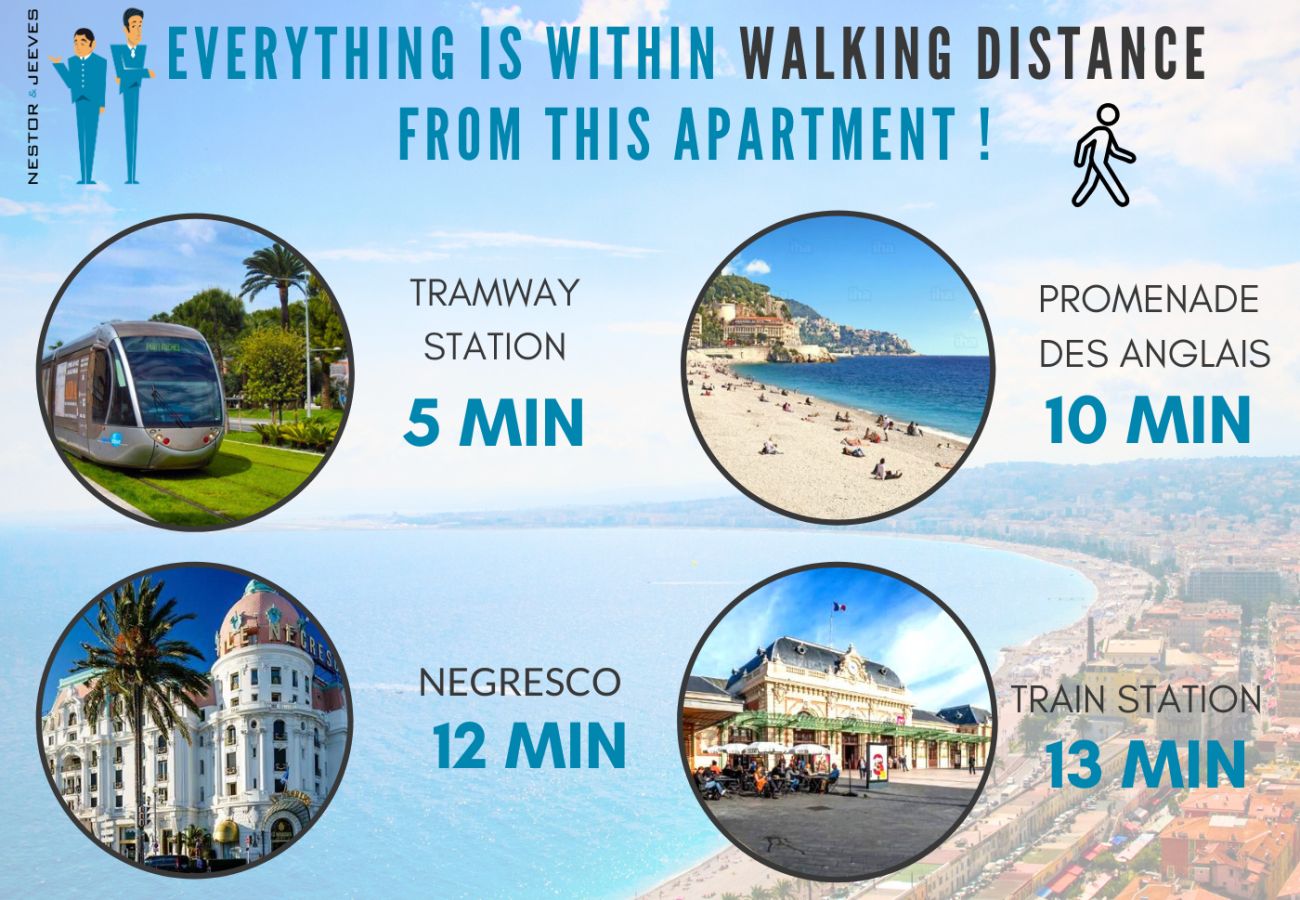 Apartment in Nice - New! N&J -LE CATINAT - Spacious - Balcony