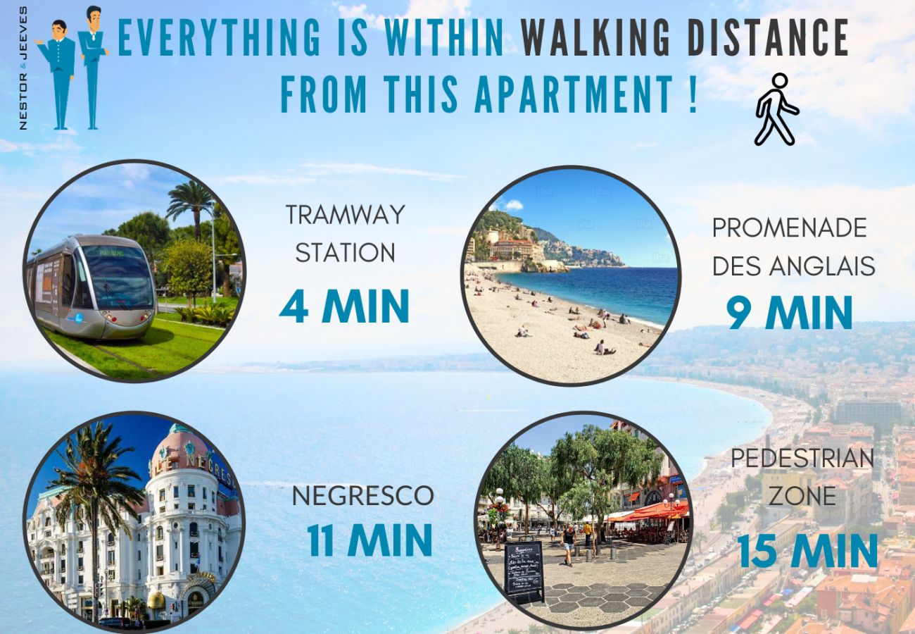 Appartement à Nice - Nouveau! N&J  - LE FLOREVA  - Climatisation - Spacieux